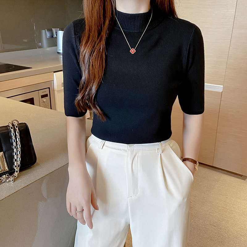 เสื้อกันหนาว คอเต่า ตัวสั้น เข้ารูป สไตล์ใหม่ สําหรับผู้หญิง