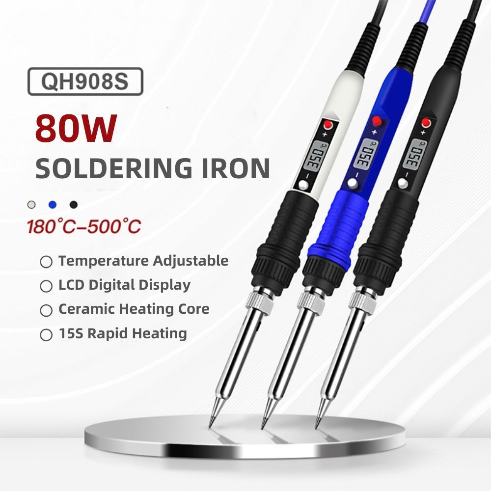 JCD หัวแร้งไฟฟ้า 80W QH908S ปรับอุณหภูมิได้ สําหรับงานเชื่อมไฟฟ้า เกรดอุตสาหกรรม