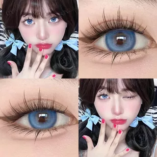 UYAAI คอนแทคเลนส์สีฟ้า คอนแทคเลนส์พระจันทร์เสี้ยว คอนแทคเลนส์สายตาสั้น