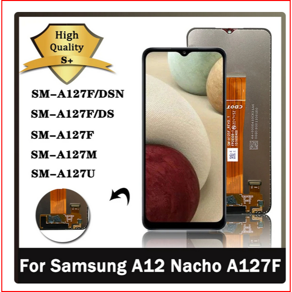 อะไหล่หน้าจอสัมผัส LCD 6.5 นิ้ว สําหรับ Samsung A12 Nacho A127 SM-A127F A12S