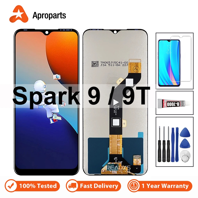 หน้าจอแสดงผล LCD พร้อมหน้าจอสัมผัสดิจิทัล แบบเปลี่ยน สําหรับ Tecno Spark 9 KG5p 9T KH6
