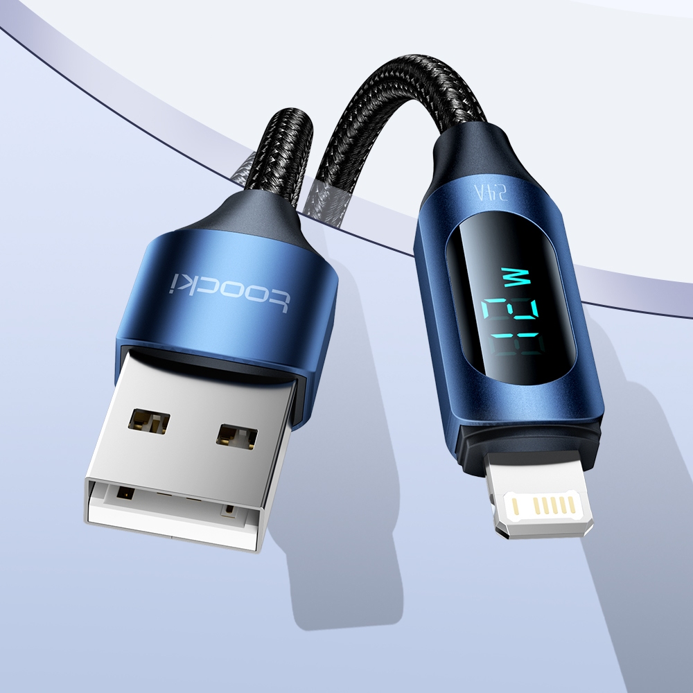 Toocki 2.4A สายเคเบิลข้อมูล ip สายชาร์จ สายถัก สายชาร์จ USB Type C Cable เหมาะสำหรับโทรศัพท์มือถือ 12W Fast charge QC3.0