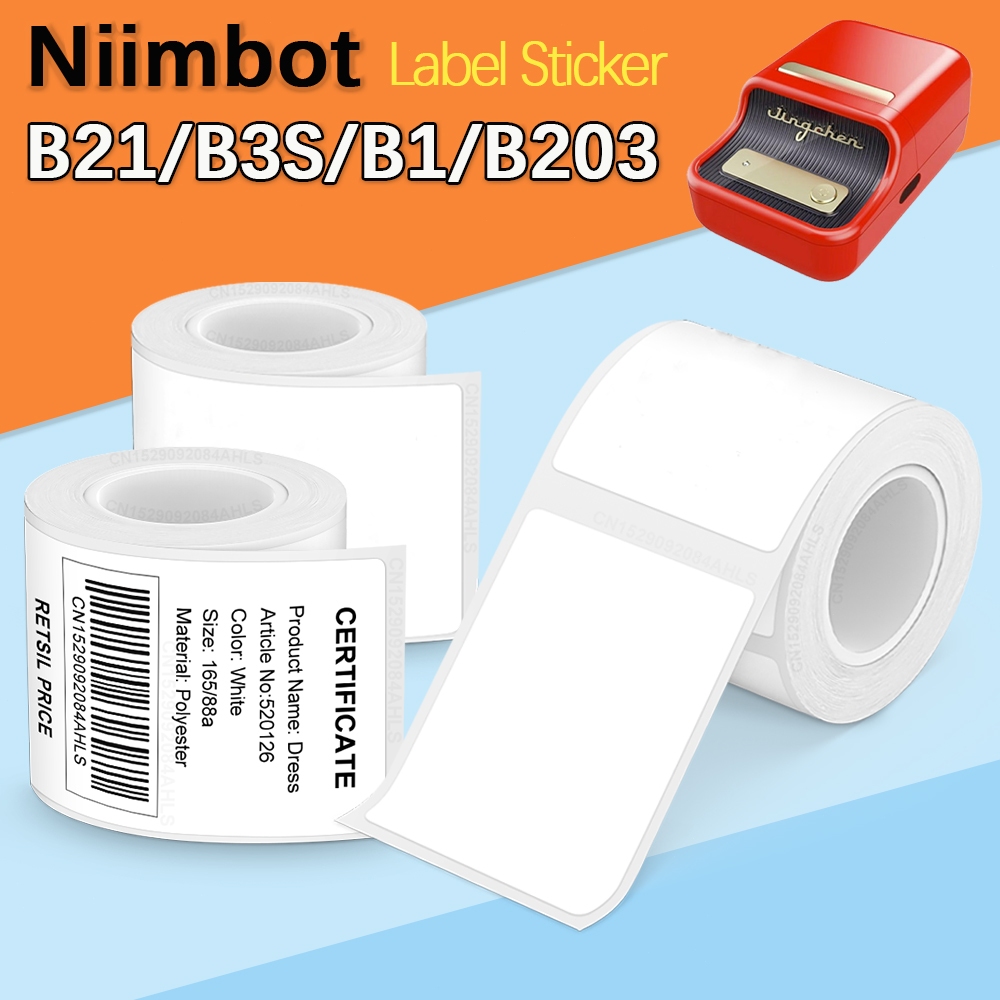 สติกเกอร์ฉลาก Niimbot B21 B1 B203 B3S กันน้ํา หลายขนาด สําหรับเครื่องพิมพ์ฉลากบลูทูธ Niimbot ฉลากราค