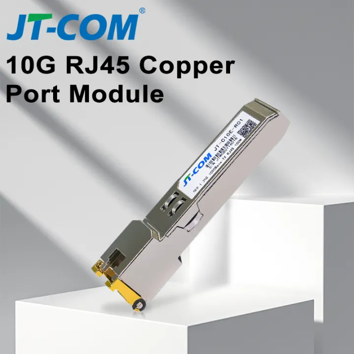 JT-COM 10G SFP+ to Rj45 โมดูลอีเธอร์เน็ต Gbic 10GBase-Tx เข้ากันได้กับสวิตช์ Cisco / Mikrotik