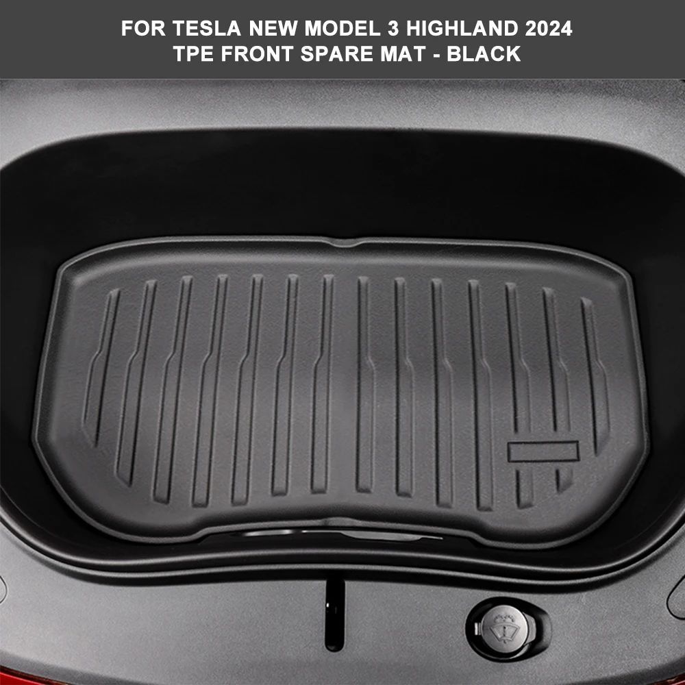 สำหรับ Tesla Model 3 Highland TPE พรมปูพื้นทุกสภาพอากาศ พรมปูพื้นท้ายรถ Model 3 2024 แผ่นรองพื้นแบบกันน้ำกันลื่น