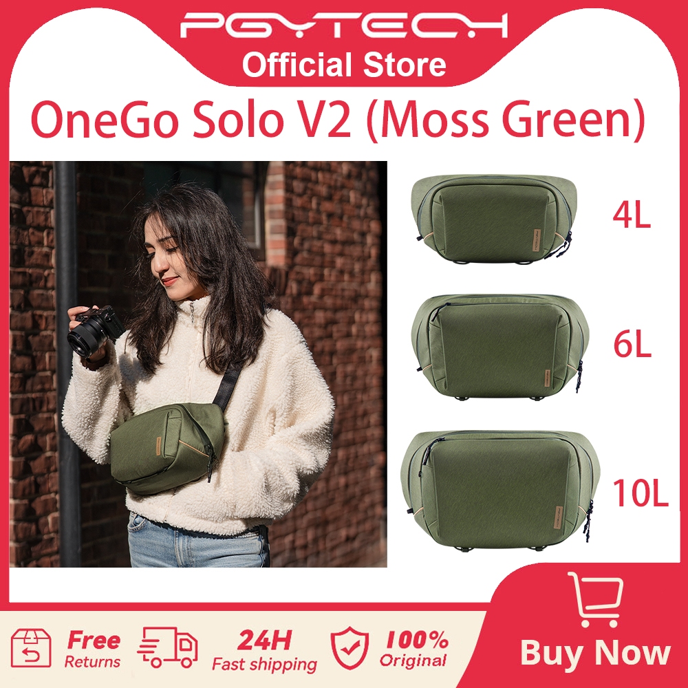 【ร้านค้าอย่างเป็นทางการ】PGYTECH OneGo Solo V2 เขียว 4/6/10L กระเป๋ากล้อง Mirrorless กระเป๋าอกกล้องขน