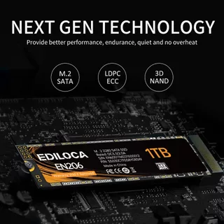 Ediloca EN206 M.2 SATA SSD SATA III 6Gb/s Read 550MB/s Write 480MB/s สำหรับ Laptop/PC 256GB 512GB 1TB
