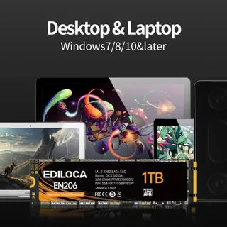 Ediloca EN206 M.2 SATA SSD SATA III 6Gb/s Read 550MB/s Write 480MB/s สำหรับ Laptop/PC 256GB 512GB 1TB