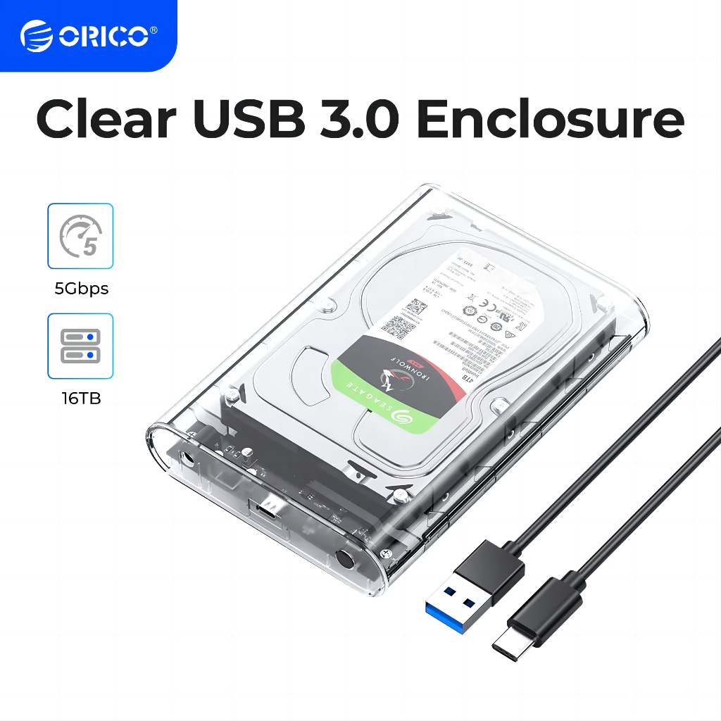 Orico เคสฮาร์ดดิสก์ไดรฟ์ภายนอก 3.5 นิ้ว USB 3.0 เป็น SATA สําหรับกล่อง HDD SSD 3.5 นิ้ว รองรับ UASP