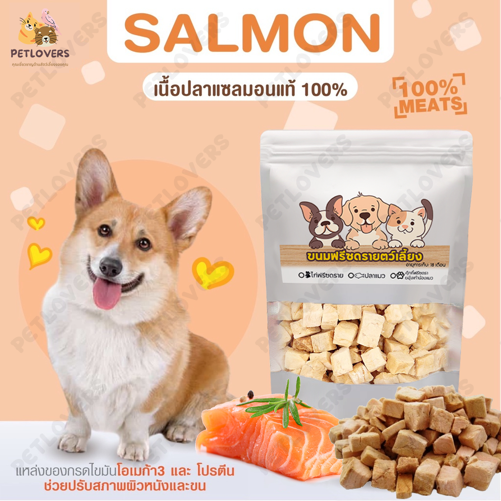 🔥ส่งไว🔥แซลมอนฟรีซดราย (Freeze Dried Salmon) ฟรีซดรายแมว ฟรีซดรายสุนัข ขนมแมว ขนมสุนัข แซลมอน พรีเมี่ยม ไม่เค็ม ตัวแน่น ขนสวย แข็งแรง จากเนื้อปลาแซลมอน นอร์เวย์ แท้ 100%