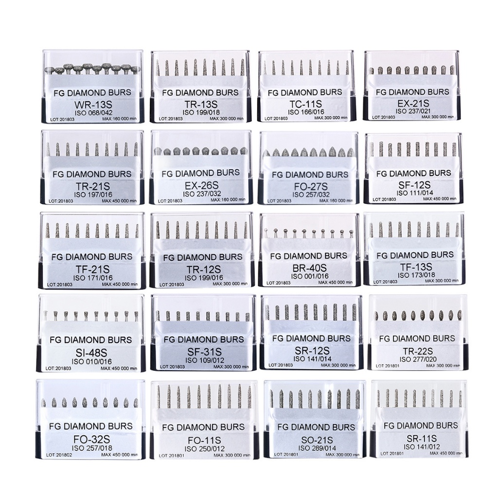 10 ชิ้น | Azdent แหวนเพชร FG ความเร็วสูง สีดํา 20 รุ่น