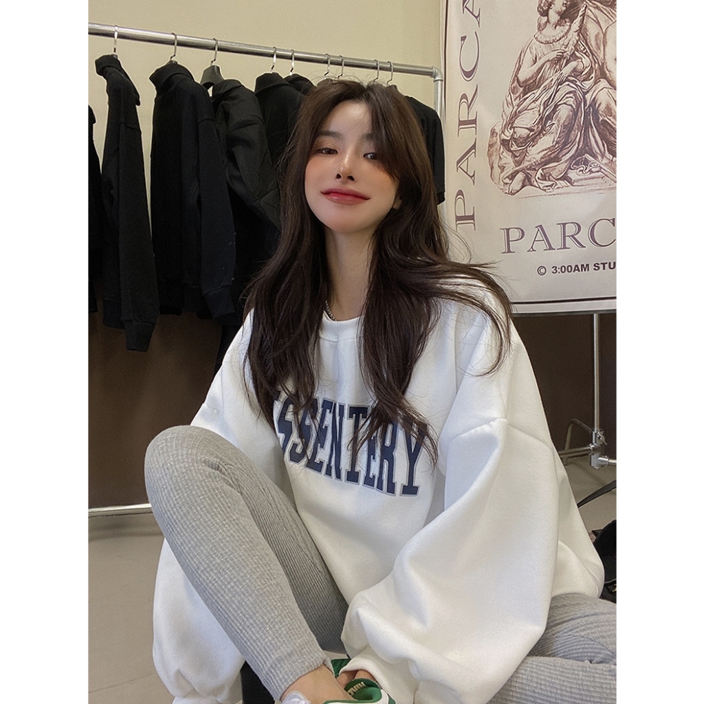 ส่งไวจากไทย SELLDA M-2XL เสื้อสเวตเตอร์ ลายพิมพ์ แขนยาว เกาหลี โอเวอร์ไซส์ ผู้หญิง สเวตเตอร์