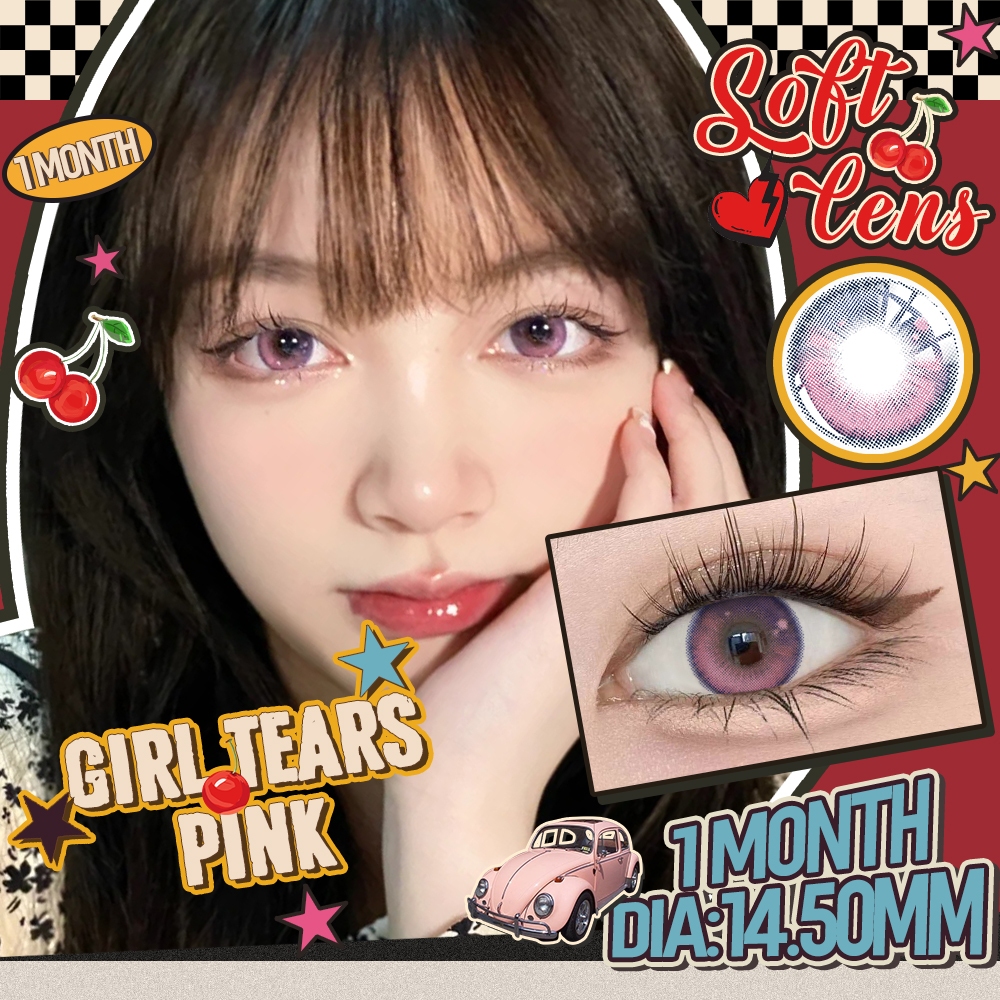 [จัดส่ง 2-3 วัน] UYAAI คอนแทคเลนส์คอสเพลย์ สีชมพู 14.5 มม. 1 เดือน