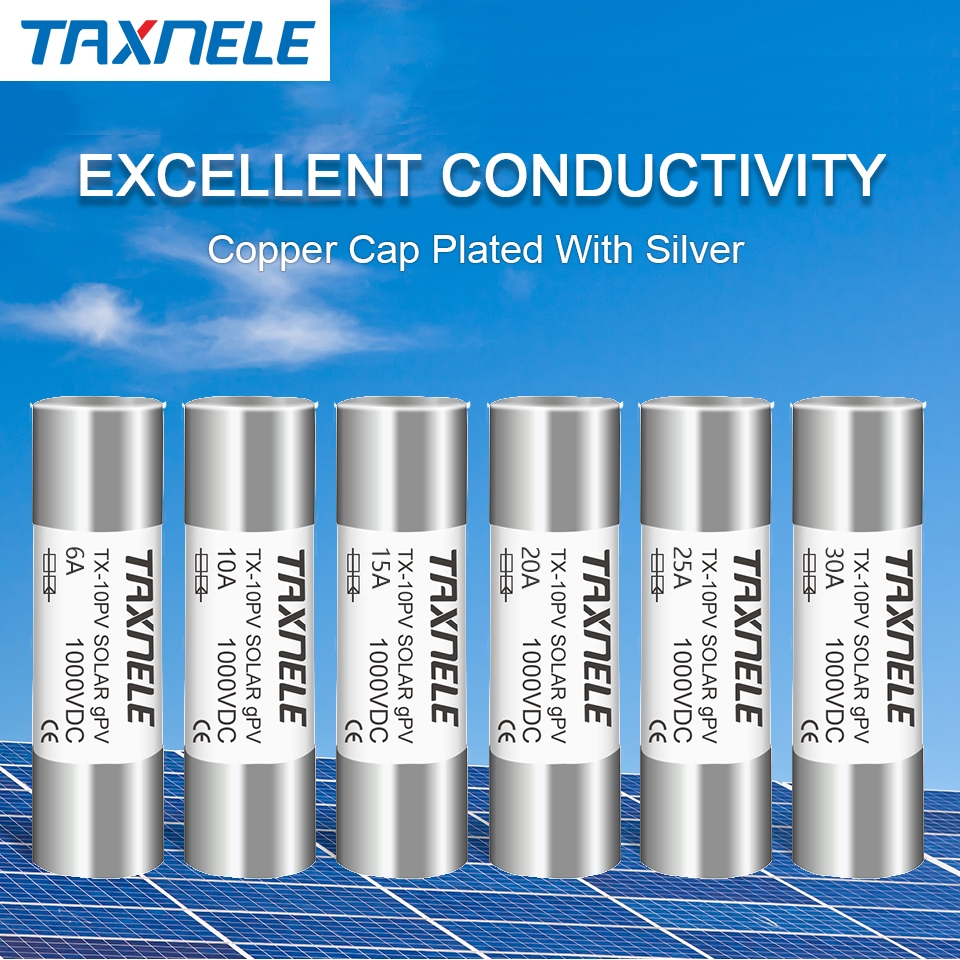 ฟิวส์พลังงานแสงอาทิตย์ DC 1000V PV Photovoltaic 6A 10A 15A 20A 25A 30A แรงดันสูง 10*38 มม. สําหรับระบบสุริยะ ป้องกันไฟฟ้าลัดวงจร gpV