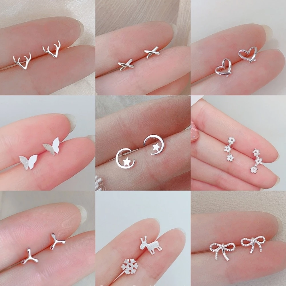 COCOJEWELRY เครื่องประดับ ต่างหูสตั๊ด เงิน 925 สไตล์เกาหลี สําหรับผู้หญิง