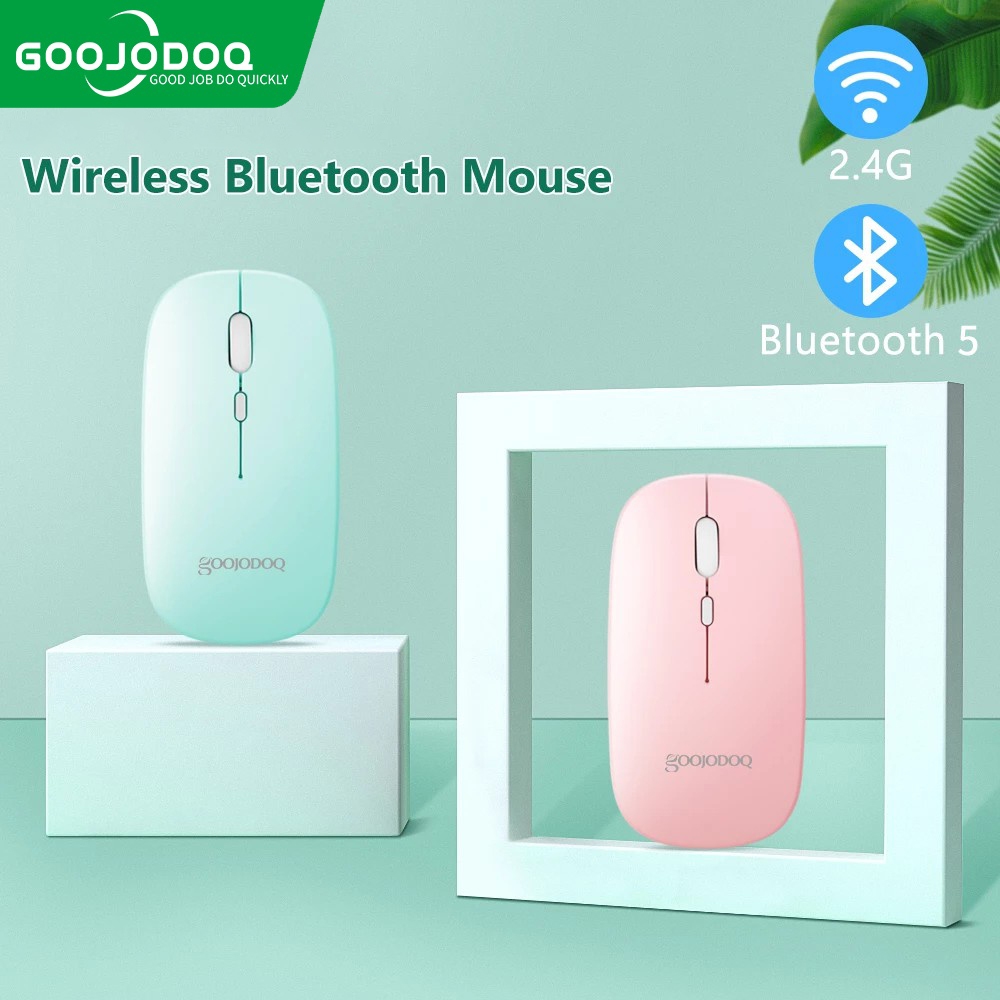 GOOJODOQ ไทยแลนด์สปอต เมาส์ เมาส์ไร้สาย 2.4G สีมาการอง พร้อมสายชาร์จ