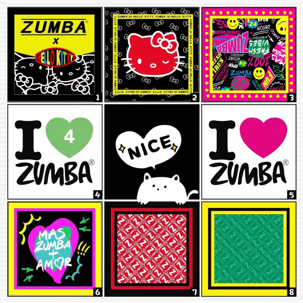 Zumba zumba ZW อุปกรณ์กีฬาเต้นรํา Square Headscarf ผ้าพันคอเอวผ้าพันคออุปกรณ์เสริมผ้าเช็ดหน้า Headwear ผู้ชายผู้หญิง