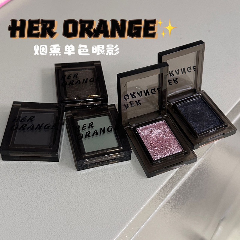 Herorange Dark Eyeshadow High Cool Goddess Fan อายแชโดว์กล่องแตกหักส่องแสง Dark Eye Series Smoky Rock Punk แต่งหน้ากล่องอายแชโดว์ขาวดํา
