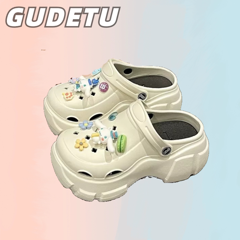 GUDETU.SANDALS.รองเท้าแตะ พื้นหนา ป้องกันการลื่น พิมพ์ลายการ์ตูนน่ารัก ป้องกันกลิ่น สําหรับผู้หญิง