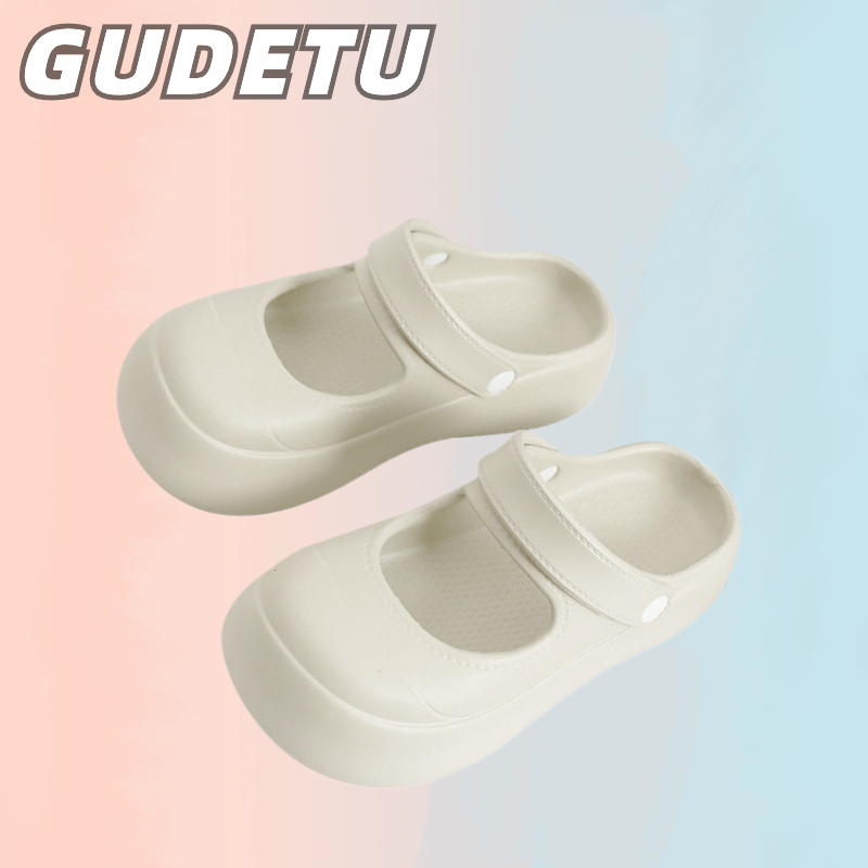 GUDETU.SANDALS.รองเท้าแตะ พื้นนิ่ม พื้นหนา เหมาะกับเดินชายหาดกลางแจ้ง สําหรับผู้หญิง