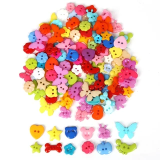 [10/12 มม.] กระดุมดอกไม้ห้ากลีบ แบบพลาสติก แฮนด์เมด DIY