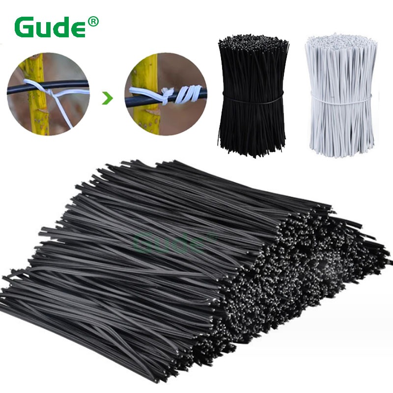 100 ชิ้นสวนสายผูกนํามาใช้ใหม่ Oblate เหล็กลวด Twist Tie สําหรับดอกไม้พืชปีนเขา Vines มัลติฟังก์ชั่เคลือบ Fix Strings