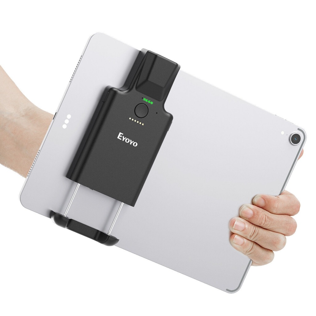 Eyoyo เครื่องสแกนบาร์โค้ด 2D ไร้สายแบบพกพาผ่านบลูทูธ QR Code Reader สําหรับ iPad แท็บเล็ต Android IO