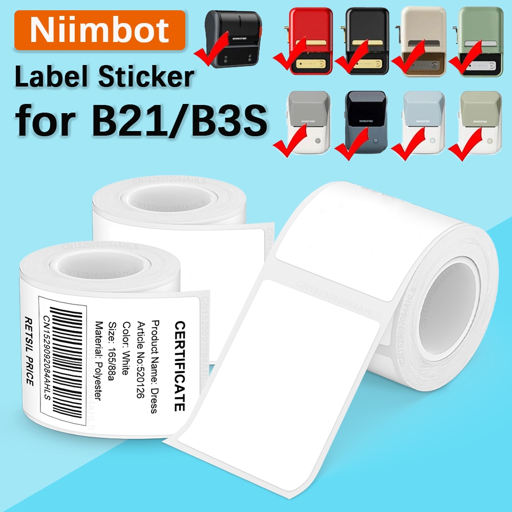 สติกเกอร์ฉลาก Niimbot B21 B1 B203 B3S กันน้ํา หลายขนาด สําหรับเครื่องพิมพ์ฉลากบลูทูธ Niimbot ฉลากราค