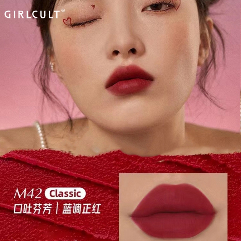 Girlcult Love Words ลิปครีม ไวท์เทนนิ่ง เนื้อแมตต์ กํามะหยี่ ริมฝีปาก ปากโคลน เคลือบริมฝีปากสีแดง