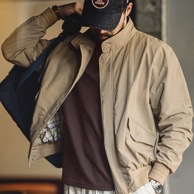 เสื้อแจ็กเก็ตลําลอง คอปกตั้ง ลาย Harrington G9 Ami สีกากี แฟชั่นฤดูใบไม้ผลิ และฤดูใบไม้ร่วง สไตล์อเม