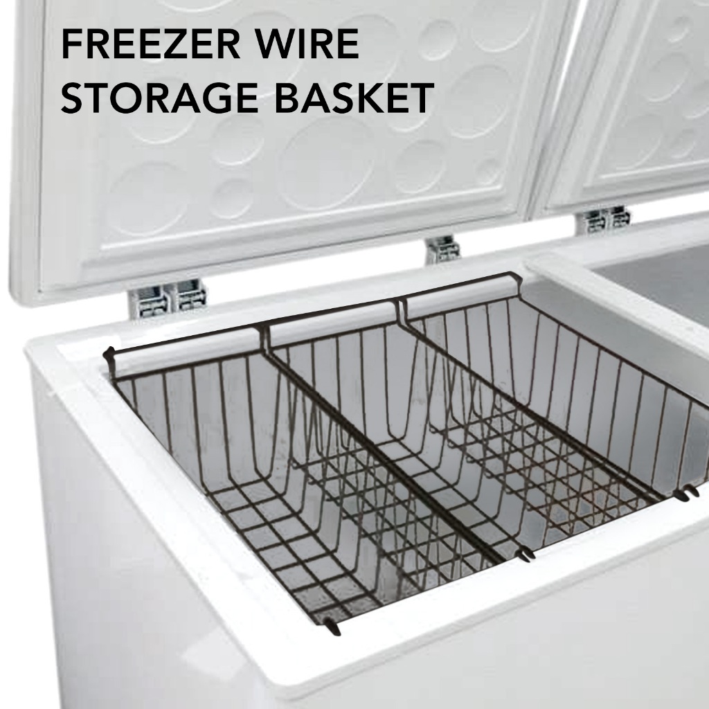 2 ชิ้นตู้แช่แข็งลวดตะกร้าเก็บ PE เคลือบแขวนแร็คออแกไนเซอร์ถังสีดำสำหรับชั้นวางตู้เย็น HAMMIA