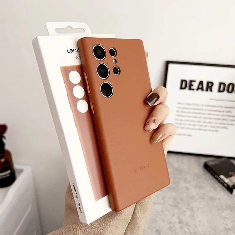 เคสหนัง พร้อมปุ่มด้านข้าง โลหะ สําหรับ Samsung Galaxy S24 S24 Plus S24 Ultra Plus