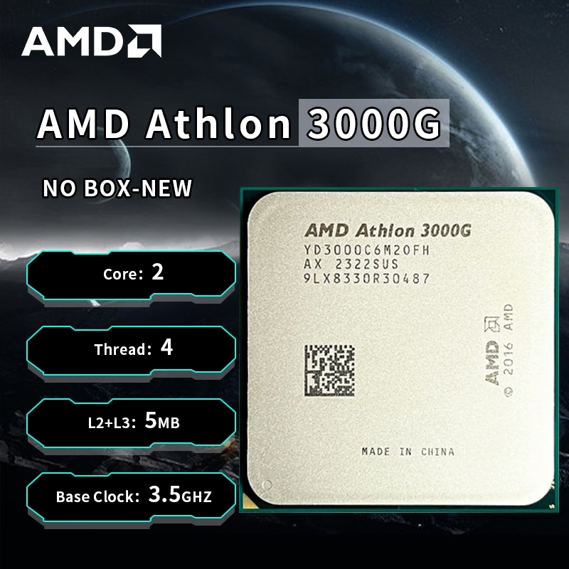 [พร้อมส่ง] โปรเซสเซอร์ AMD Athlon 3000G Dual-Core 4-Thread 3.5Ghz รองรับ DDR4 Ram CPU