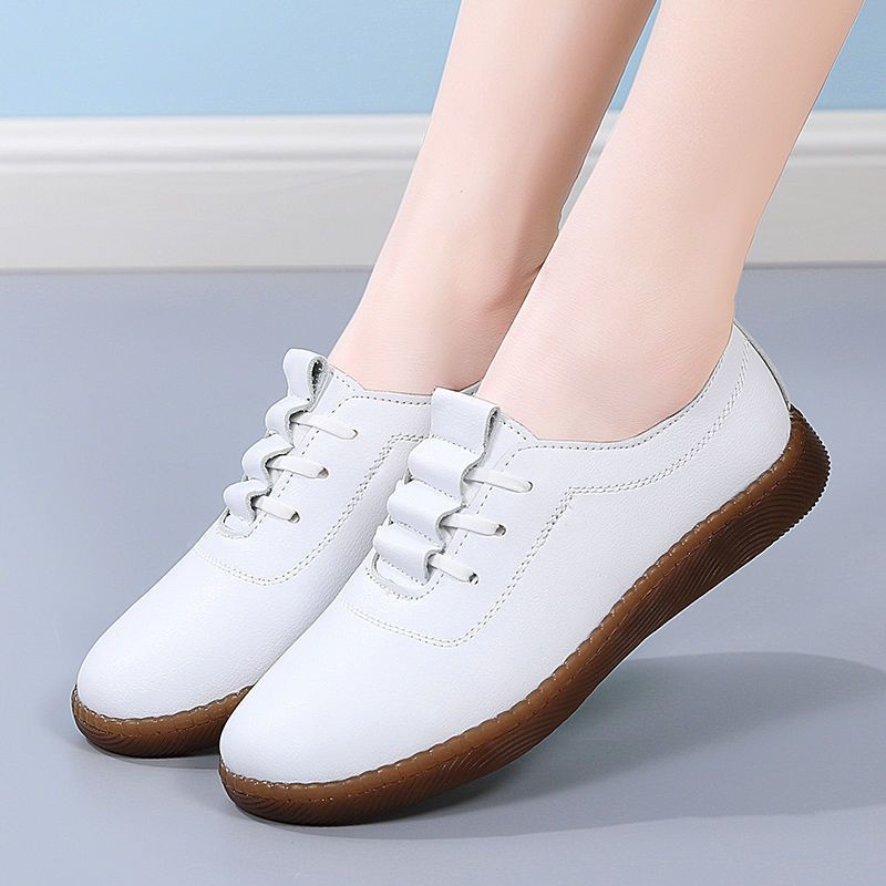 【Ready Srock】รองเท้าหนังนิ่ม ส้นแบน ใส่สบาย สีพื้น สําหรับผู้หญิง ใส่ช้อปปิ้ง