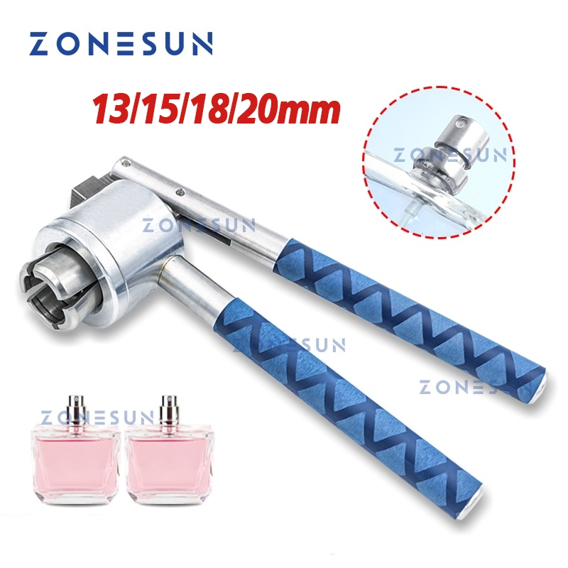 ZONESUN ZS-PBC1 คู่มือขวดน้ําหอม Crimping Machine 13 มม.15 มม.18 มม.20 มม.ขวดสเปรย์ฝาปิดซีลมือกด Capper เครื่องมือสําหรับเครื่องสําอางค์กลิ่นหอมบรรจุภัณฑ์ Workshop