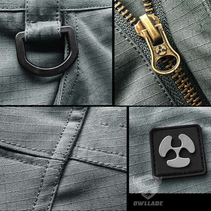 Owllade กางเกงคาร์โก้ยุทธวิธีอาวุโสสําหรับผู้ชาย KBZ01 สีเทากันน้ํา A01 2T