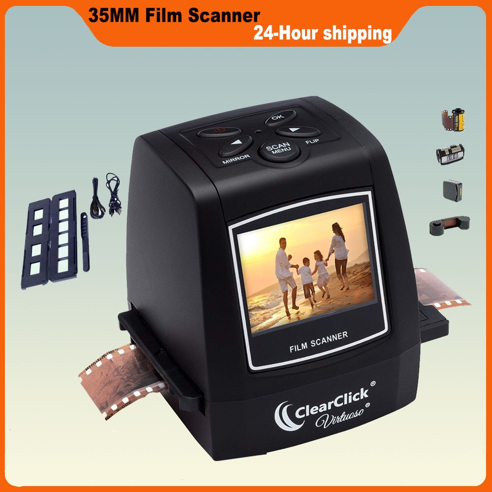 เครื่องสแกนภาพถ่าย ฟิล์ม LCD 35 มม. ฟิล์มลบ สไลด์ ดูโมโนโครม ไปยัง JPEG