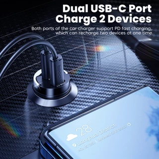Toocki Mini Pull Ring USB C Car Charger QC3.0 PD 33W Super Fast Charging สําหรับ Samsung Huawei รถโทรศัพท์อะแดปเตอร์