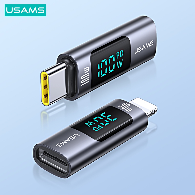 Usams อะแดปเตอร์เชื่อมต่อหน้าจอดิจิทัล OTG 100W USB C Type C IP 2.0 Type-C สําหรับแท็บเล็ต 1phone iPd S22 Android