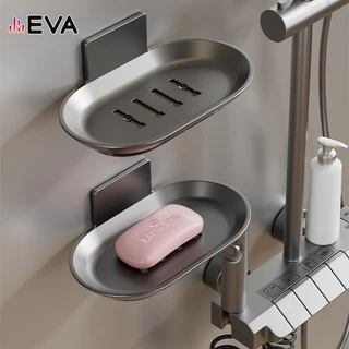 【EVA】【จัดส่งจากกรุงเทพ】ที่วางสบู่ติดผนังsoap holderที่ใส่สบู่ก้อนชั้นวางสบู่ในห้องน้ํา ชั้นเก็บ ไม่เจาะรู กล่องเก็บในครัว พร้อมกล่องระบายน้ํา
