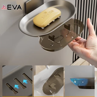 【EVA】【จัดส่งจากกรุงเทพ】ที่วางสบู่ติดผนังsoap holderที่ใส่สบู่ก้อนชั้นวางสบู่ในห้องน้ํา ชั้นเก็บ ไม่เจาะรู กล่องเก็บในครัว พร้อมกล่องระบายน้ํา