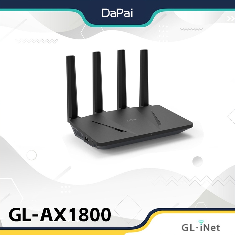Gl.inet GL-AX1800(Flint) เราเตอร์ WiFi 6 - เราเตอร์อินเตอร์เน็ตไร้สาย Dual Band Gigabit | พอร์ตอีเธอร์เน็ต 5x1G | อุปกรณ์สูงสุด 120 ชิ้น | Great OpenVpn&amp;Wireguard Speed | ความปลอดภัย WPA3 | Mu