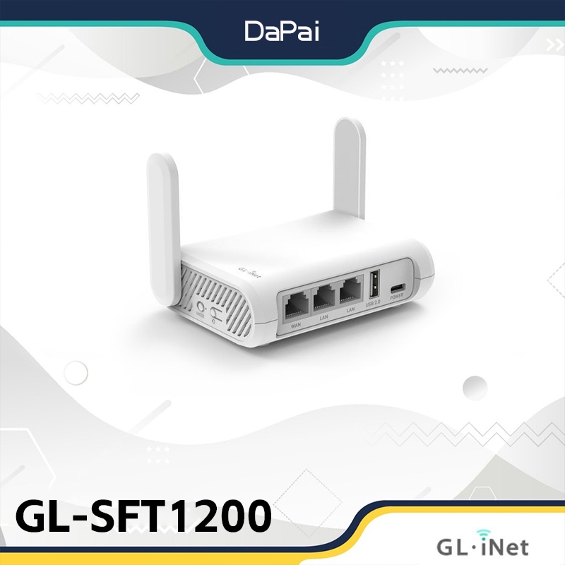 Gl.inet เราเตอร์ไร้สาย GL-SFT1200 (โอปอล) VPN AC1200 300Mbps (2.4GHz) + 867Mbps (5GHz) Wi-Fi พอร์ตกิกะบิต ช่อง MicroSD USB2.0 สําหรับเครื่องทวนสัญญาณ Wi-Fi