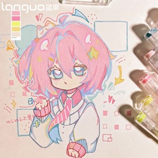 Languo 117 สี ปากกาเจล ข้อต่อจ่ายเงิน Morandi เกลือทะเลสีม่ว…