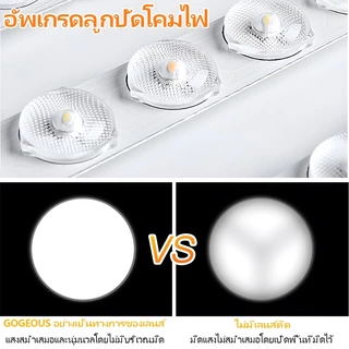 GOGEOUS โคมไฟเพดาน LED สไตล์โมเดิร์น โครงไม้อลูมิเนียม หรี่แสงได้ 3 สี ไฟเพดาน ห้องนั่งเล่น/ห้องนอน