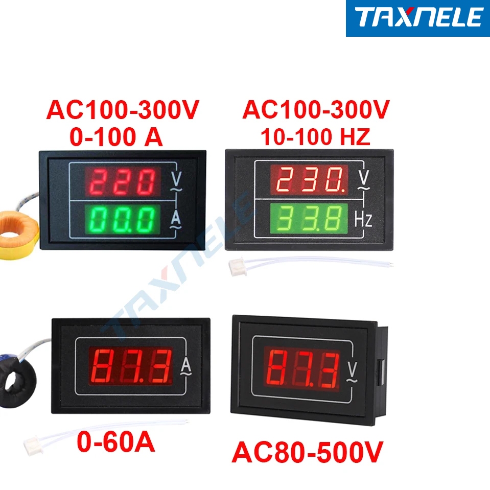 Dl85 AC80-500V 100A 60A เครื่องวัดแรงดันไฟฟ้า จอแสดงผลคู่ เครื่องตรวจจับความถี่ แอมแปริเมตโตร LED โวลต์มิเตอร์ แอมมิเตอร์ AC มิเตอร์