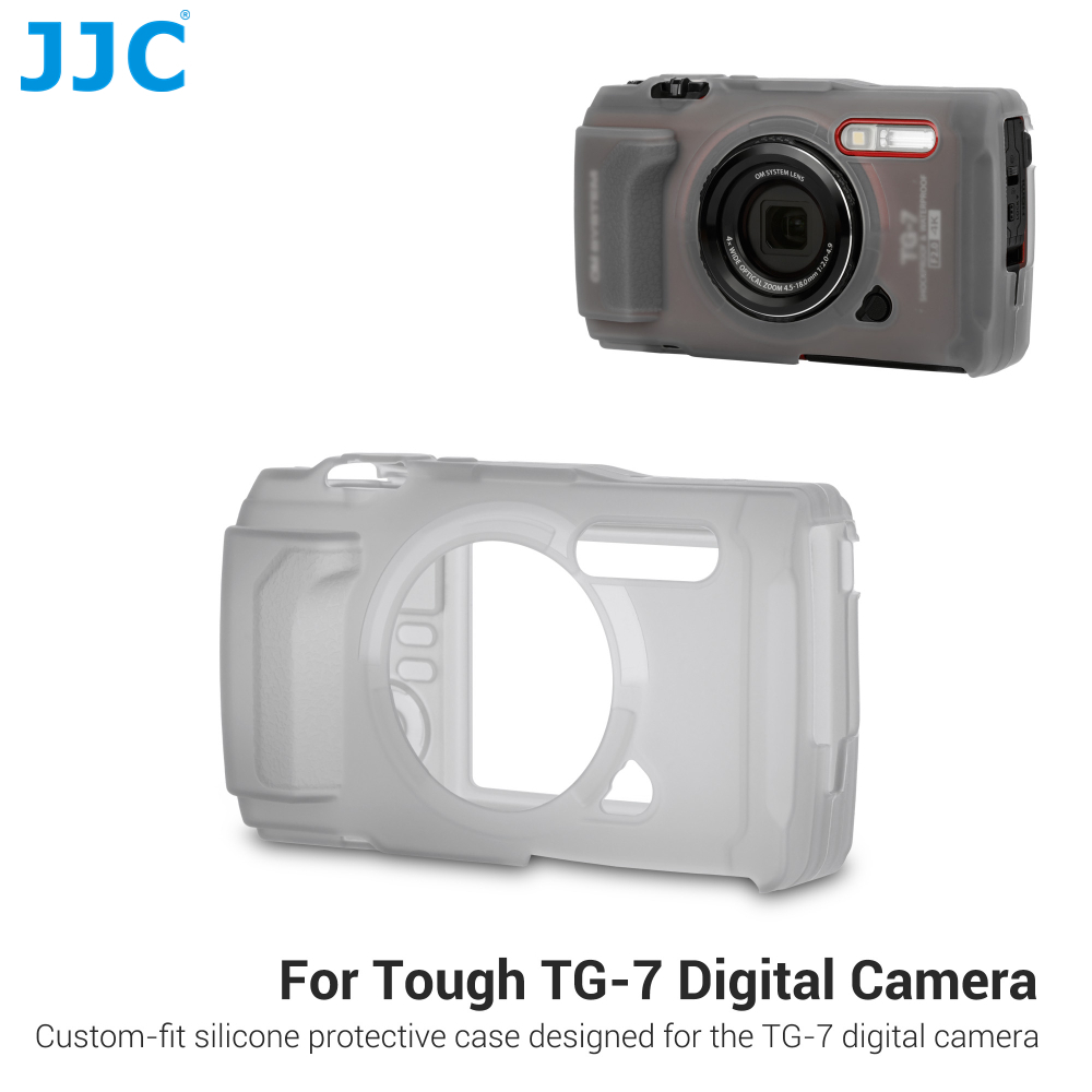 JJC SCC-TG7 เคสเสื้อแจ็กเก็ตซิลิโคน แบบเปลี่ยน สําหรับกล้องดิจิทัล Olympus OM SYSTEM Tough TG-7 CSCH-128
