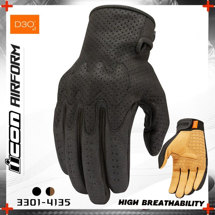 ICON AIRFORM Summer Perforated Breathable Fall Protection Gloves D3O Protector CE Certified Heavy Du