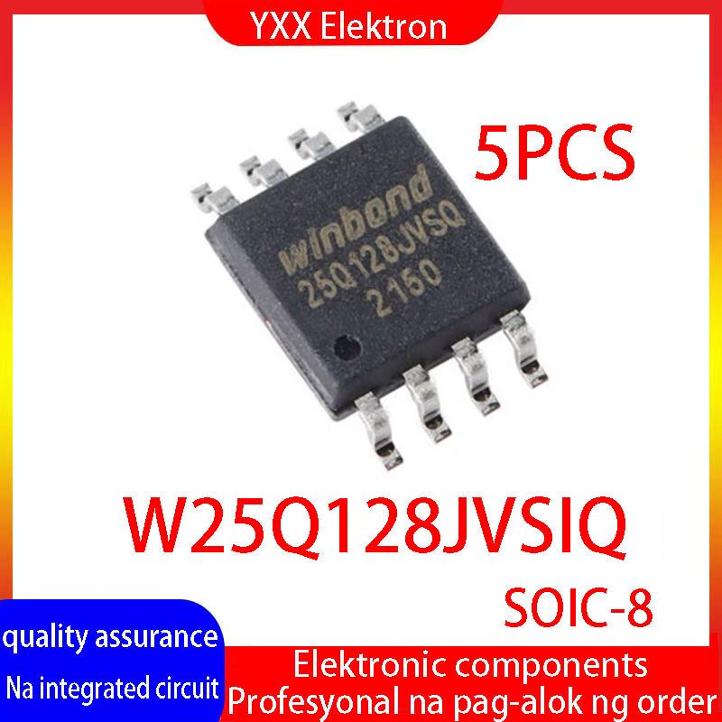 ชิปวงจรรวม W25Q128JVSIQ 25Q128JVSQ Patch SOIC-8 128Mbit 5 ชิ้น