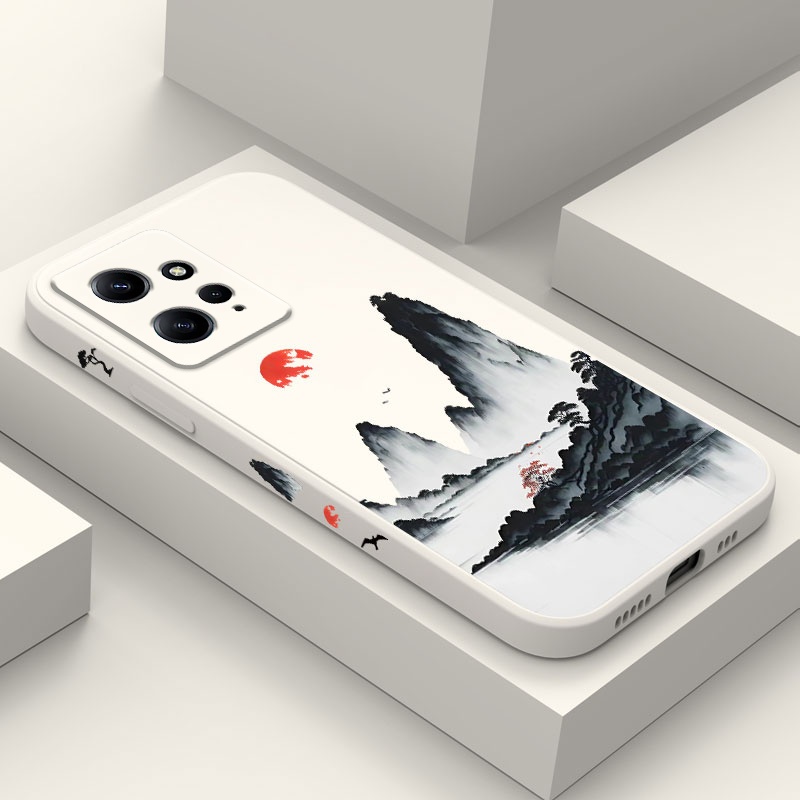 เคสโทรศัพท์สําหรับ Xiaomi Redmi Note 14 13 Pro Plus + 4G 5G Red Sun Scenery สบายรู้สึกฝาครอบ